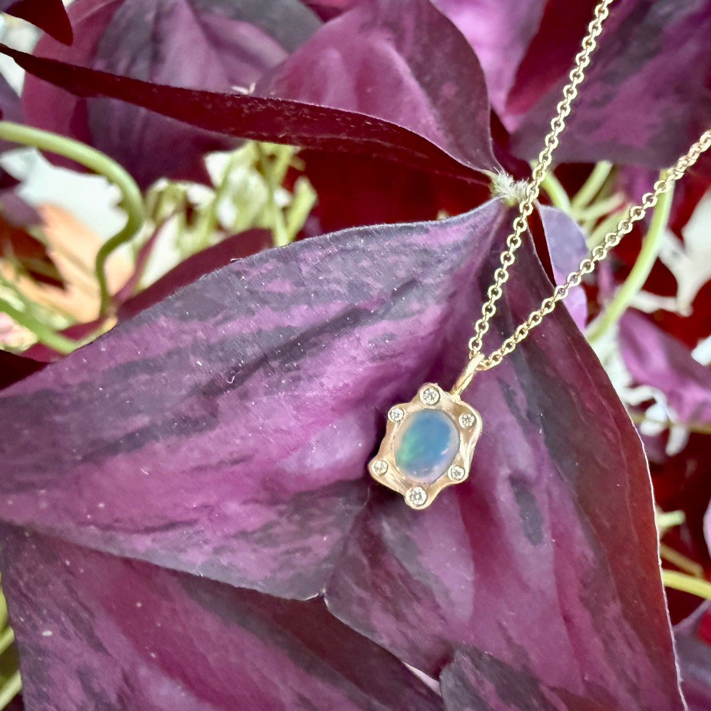 Australian Opal Rebel Bit Pendant Necklace