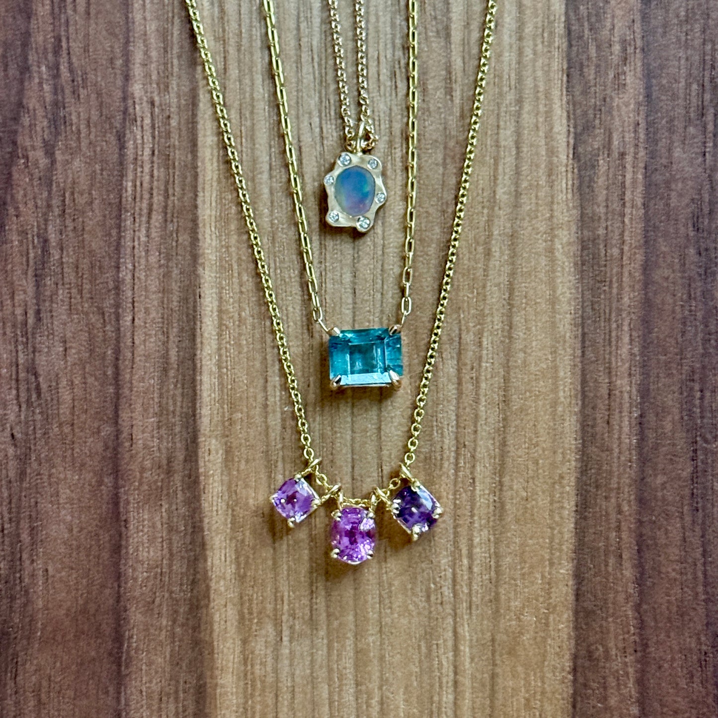 Australian Opal Rebel Bit Pendant Necklace