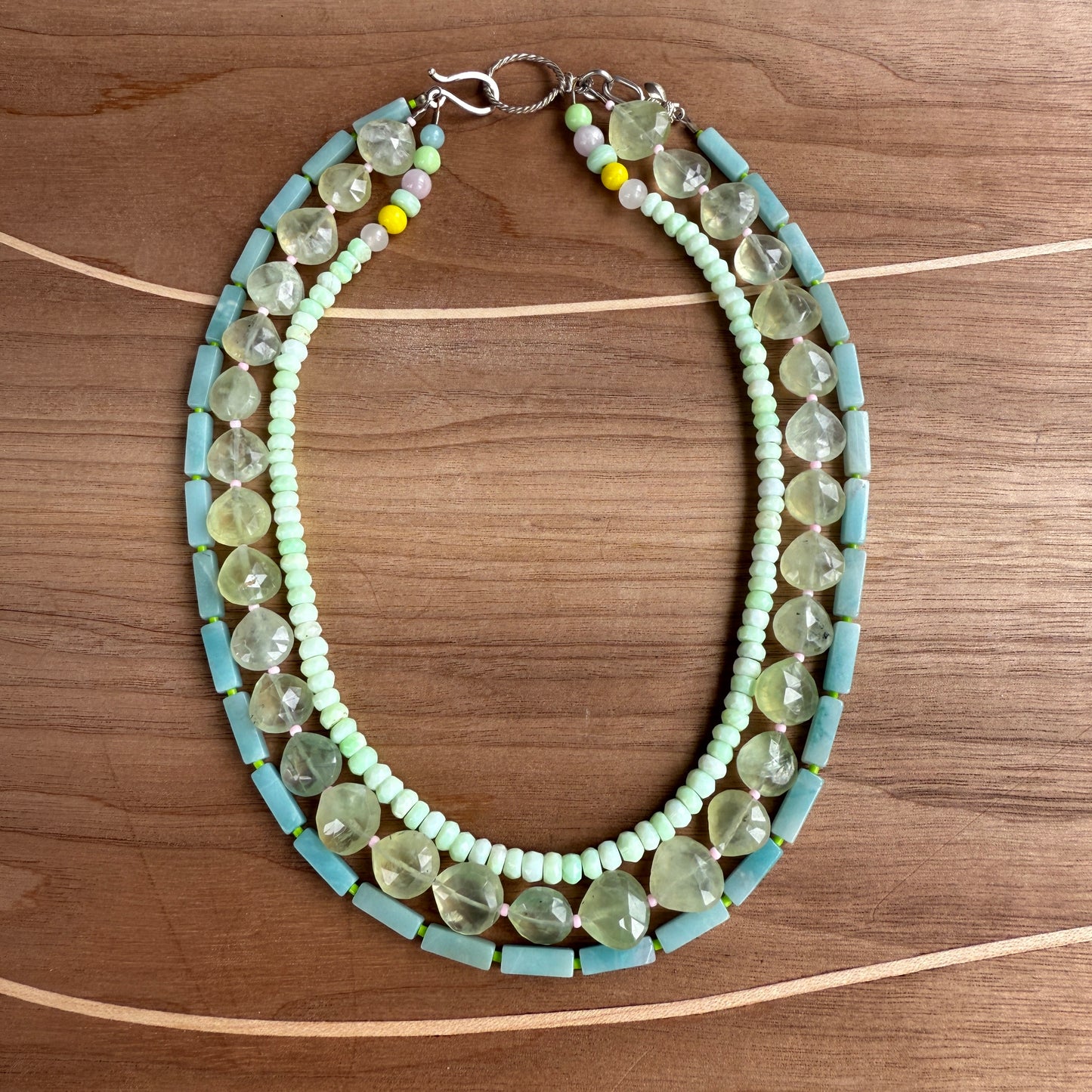 3 Strand Semi-Precious Amazonite Necklace