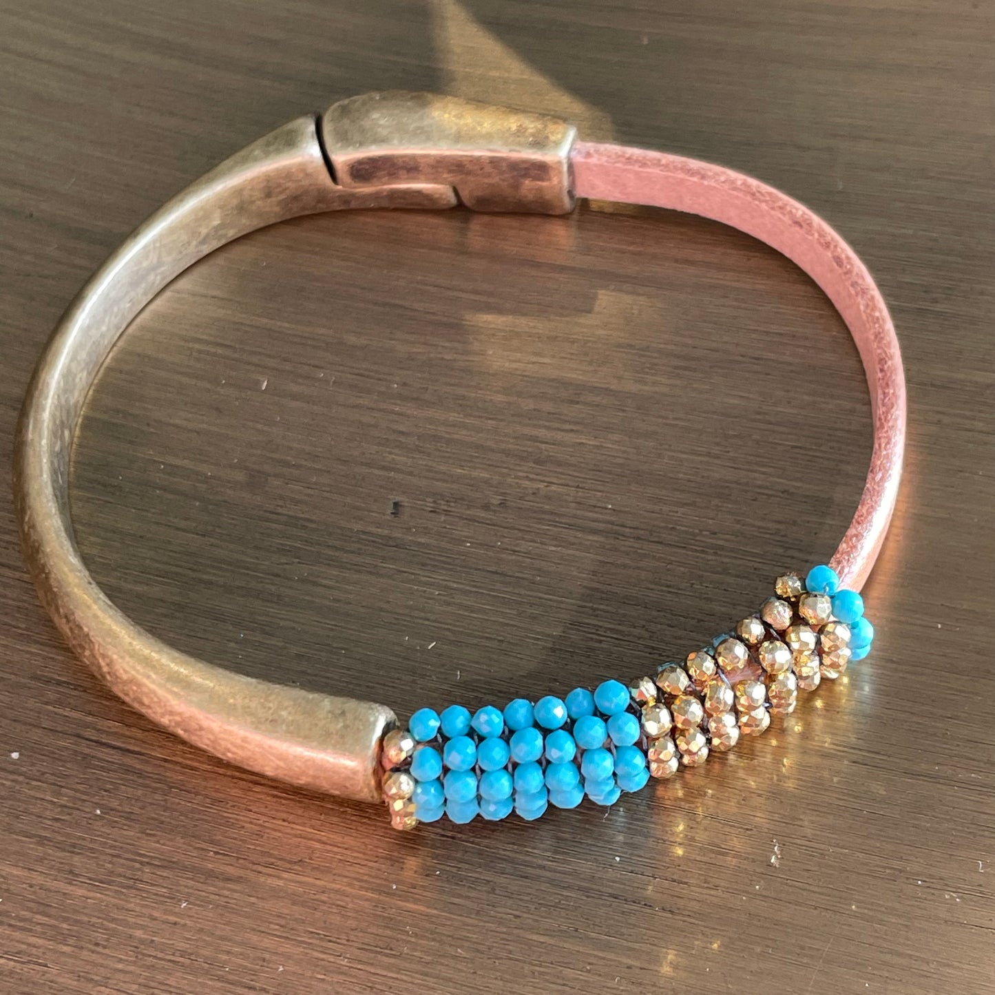 Turquoise and pyrite bracelet