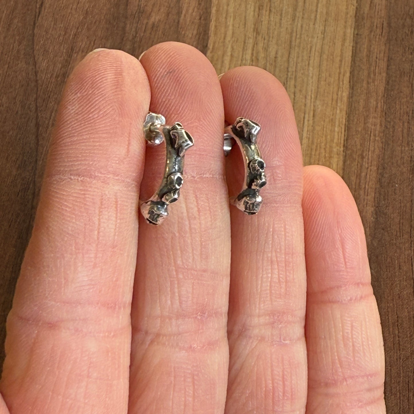 Sterling Barnacle Hoop Earrings