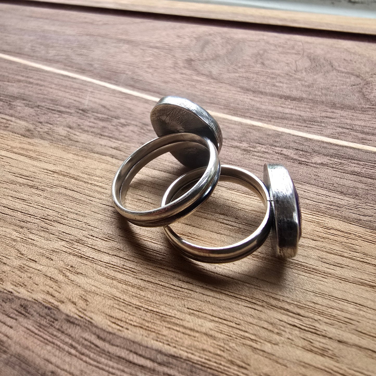 Double Band Chunky Lapis Ring
