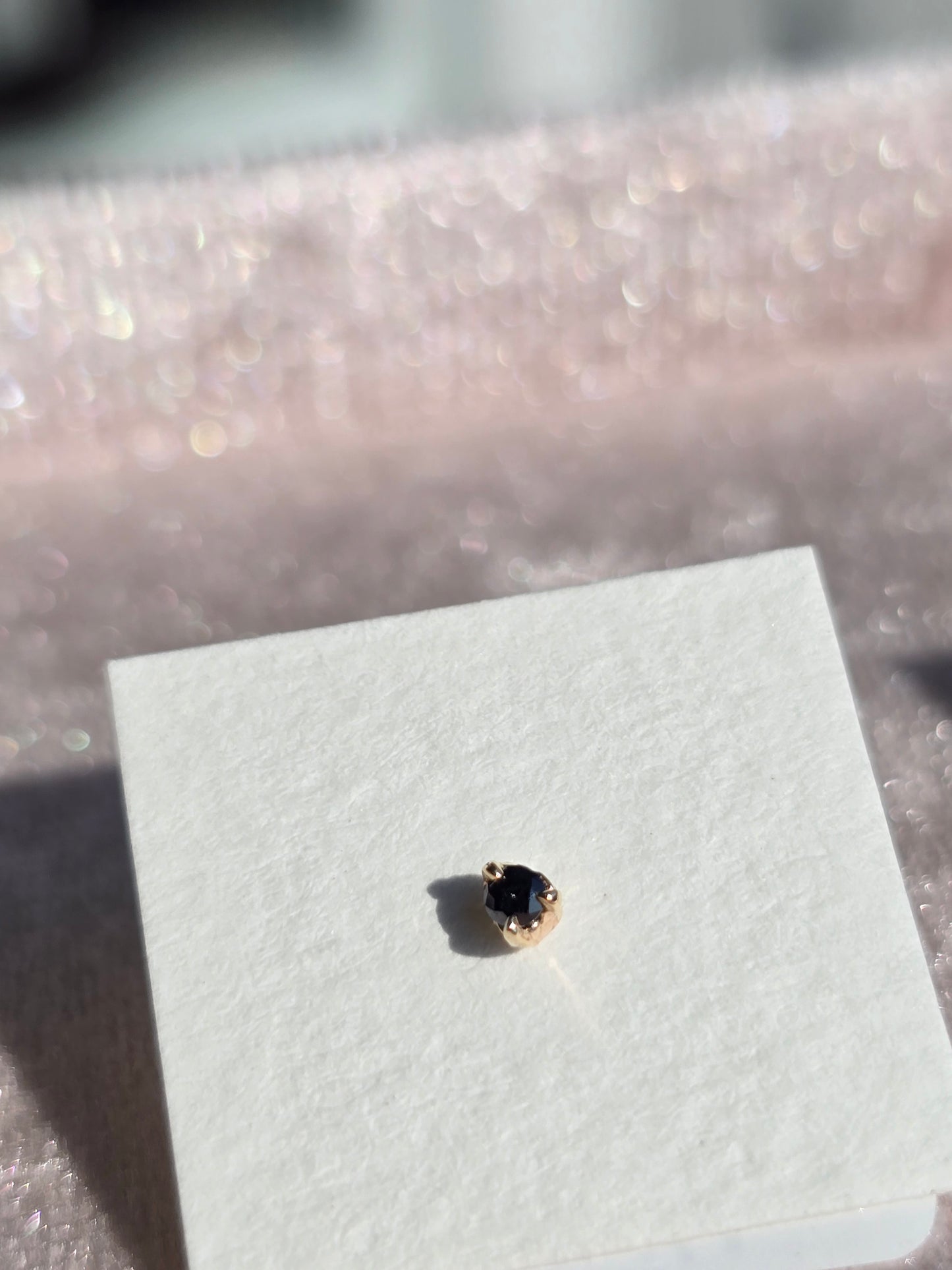 10k Gold Solo Black Diamond Stud