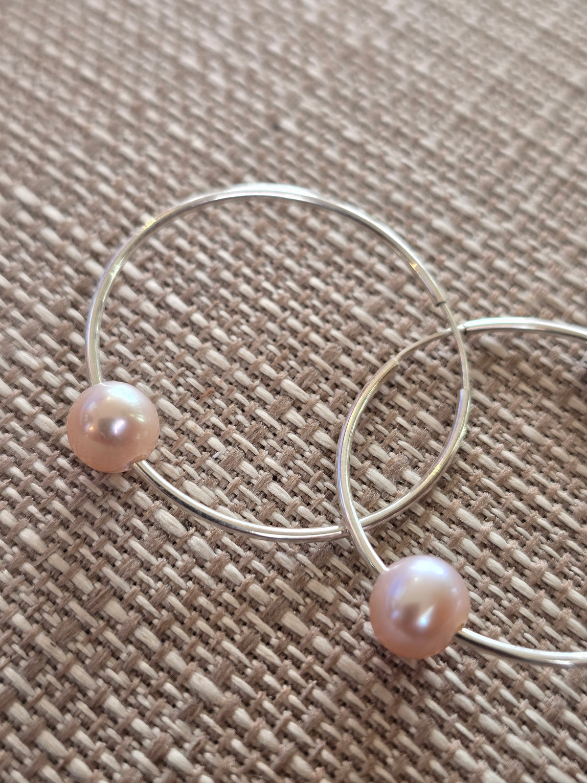 "Monaco" Pearl Hoop Earrings