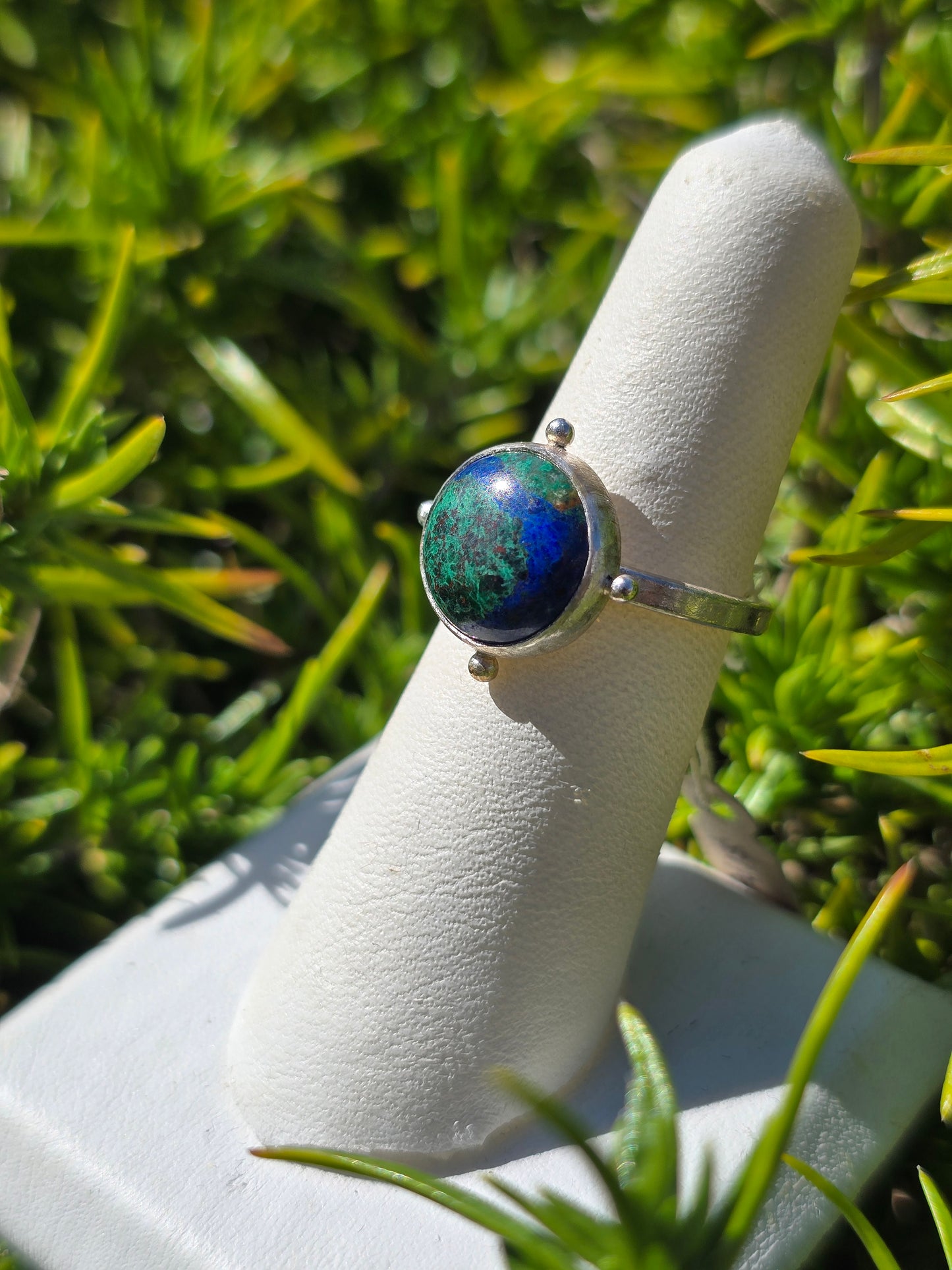 Azurite Malachite Round Ring