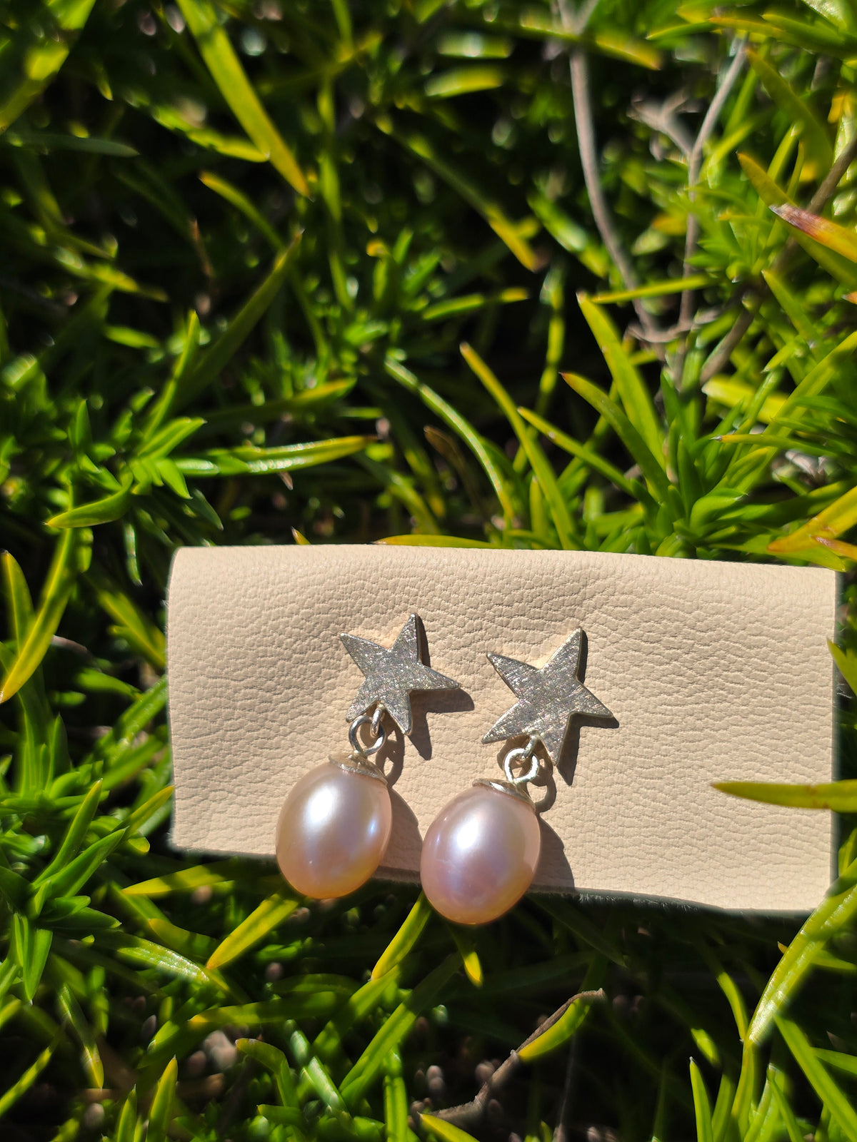 Pearl Star Dangles - Sterling