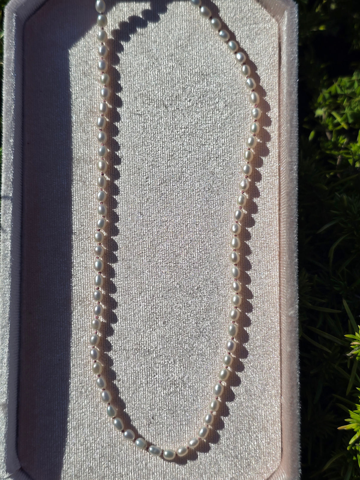 Oblong Pearl w/ Pink Silk