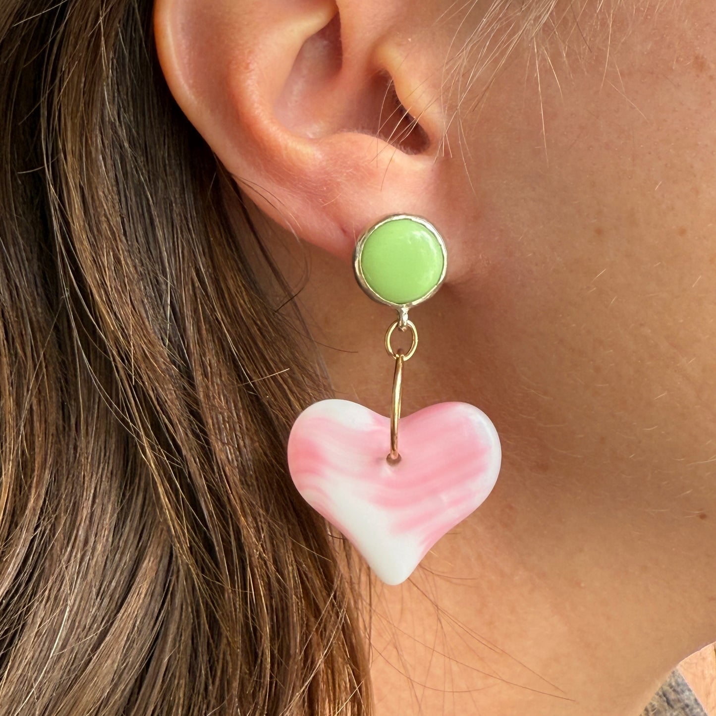 Glass Heart Earrings