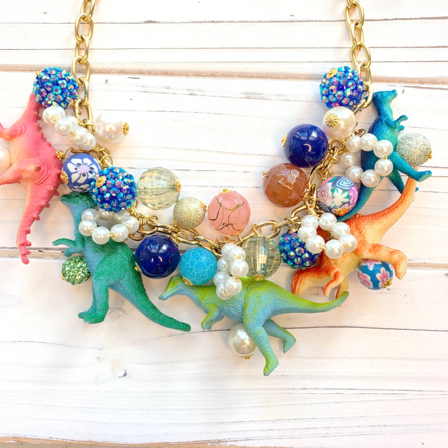 Blue Moon Dinosaur Necklace