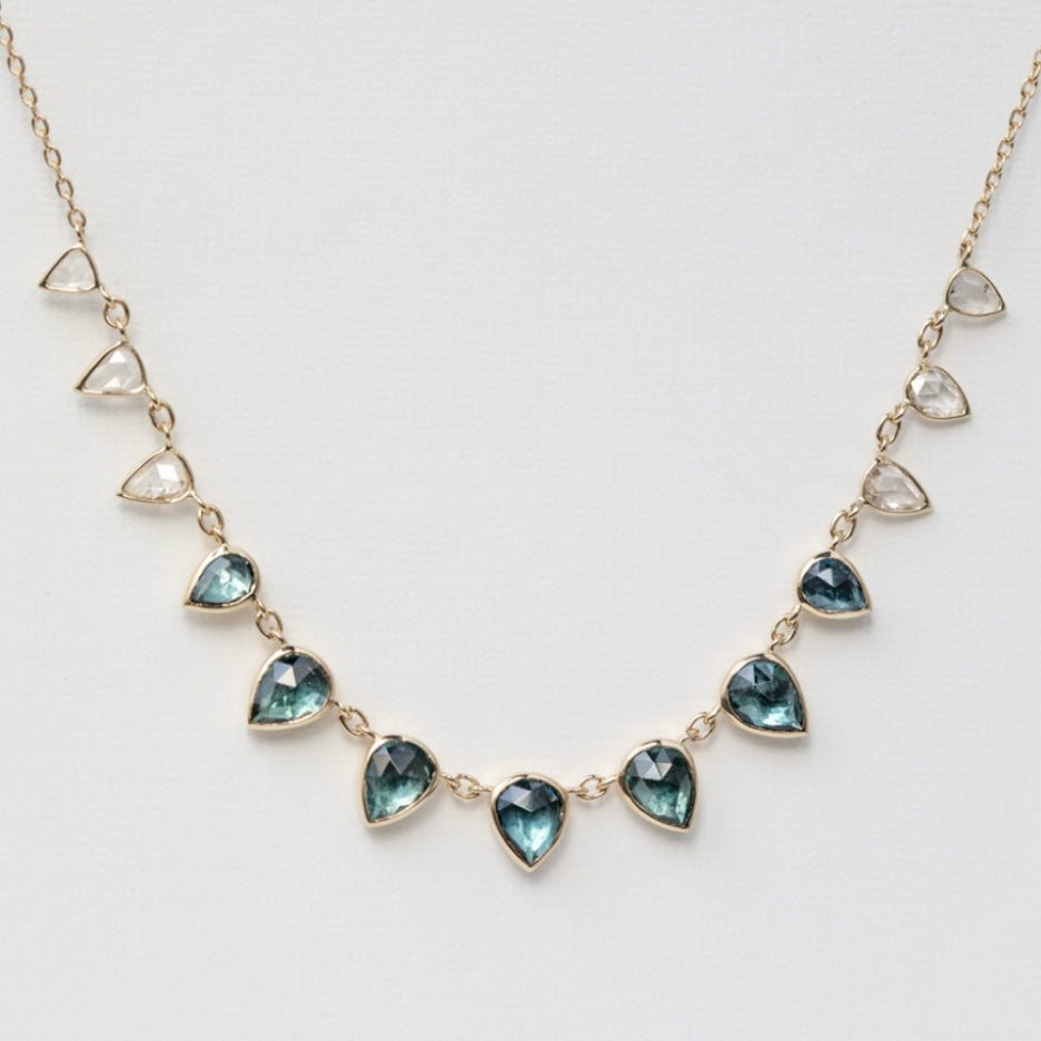 Multi Tourmaline w/ Champagne Diamonds Necklace
