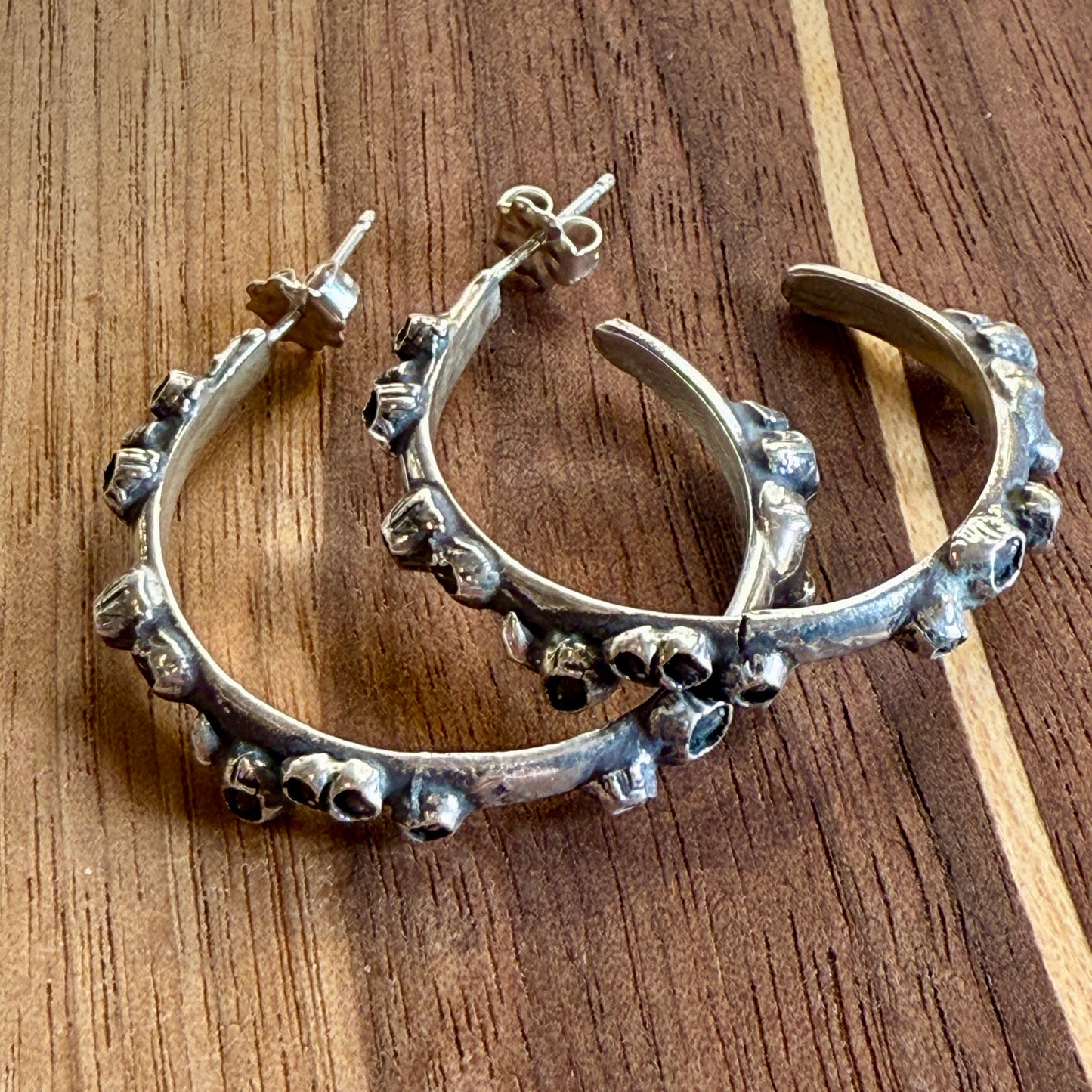 Sterling Barnacle Hoop Earrings