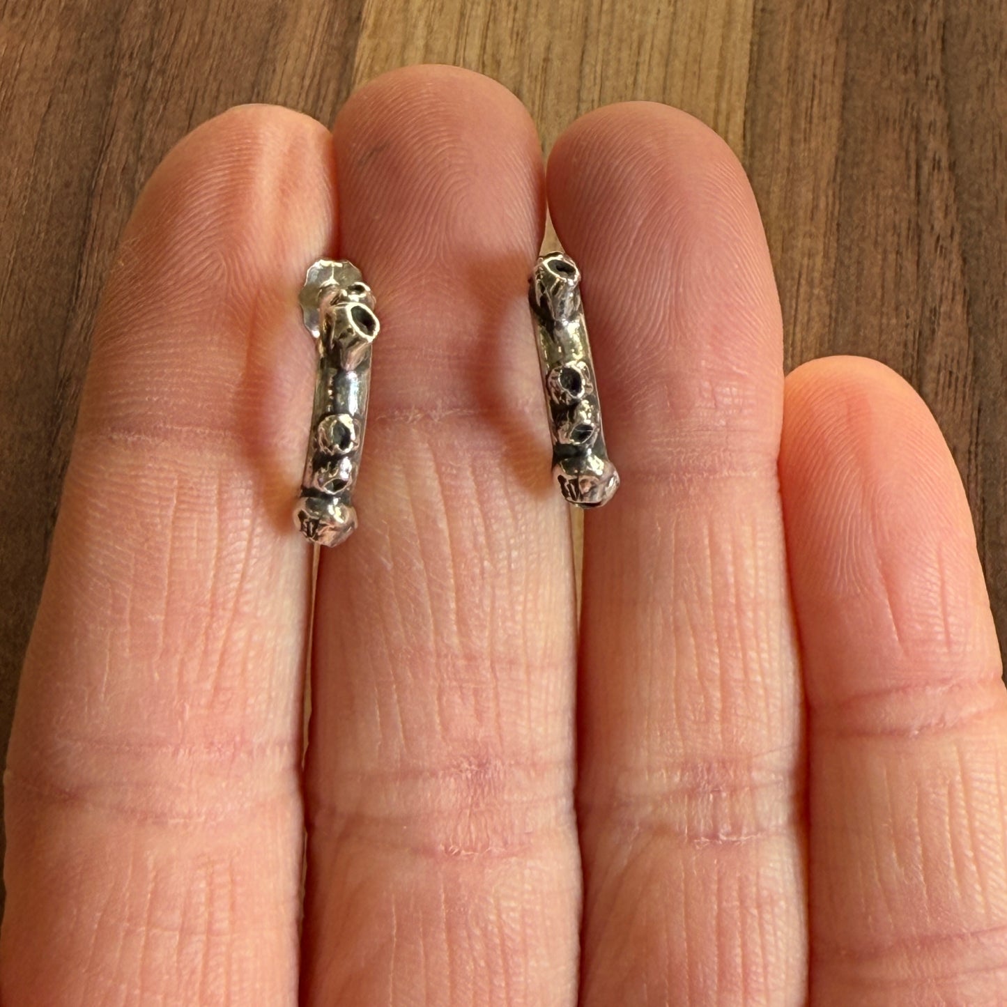 Sterling Barnacle Hoop Earrings