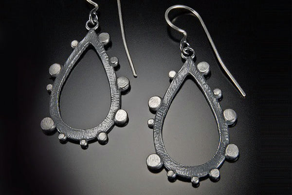 Oxidized Disco Open Drop Hoops