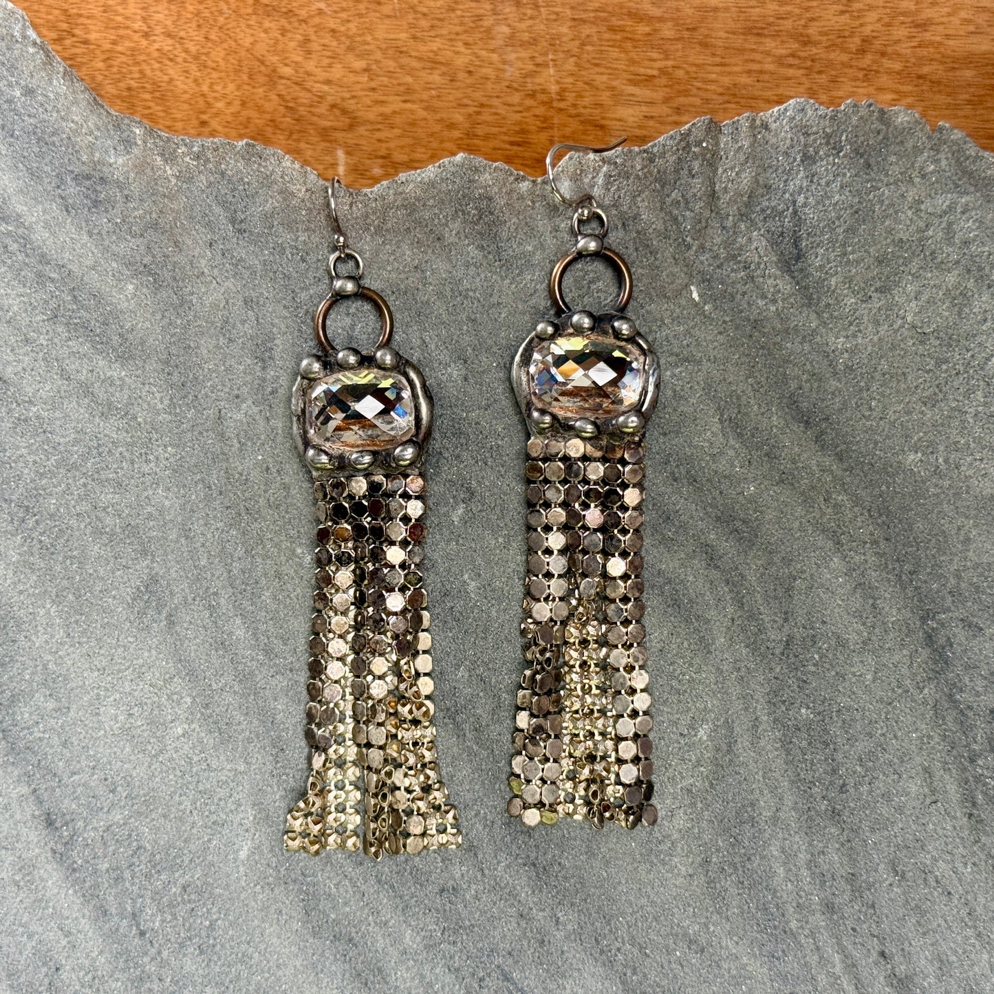 Swarovski Silver Paddle Fringe Earrings