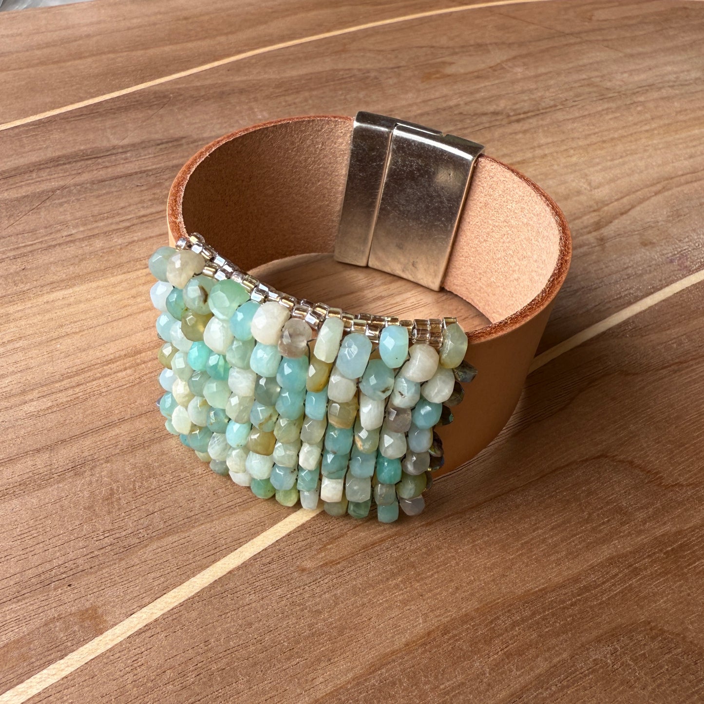 Peruvian Opal w/ Aquamarine Bracelet