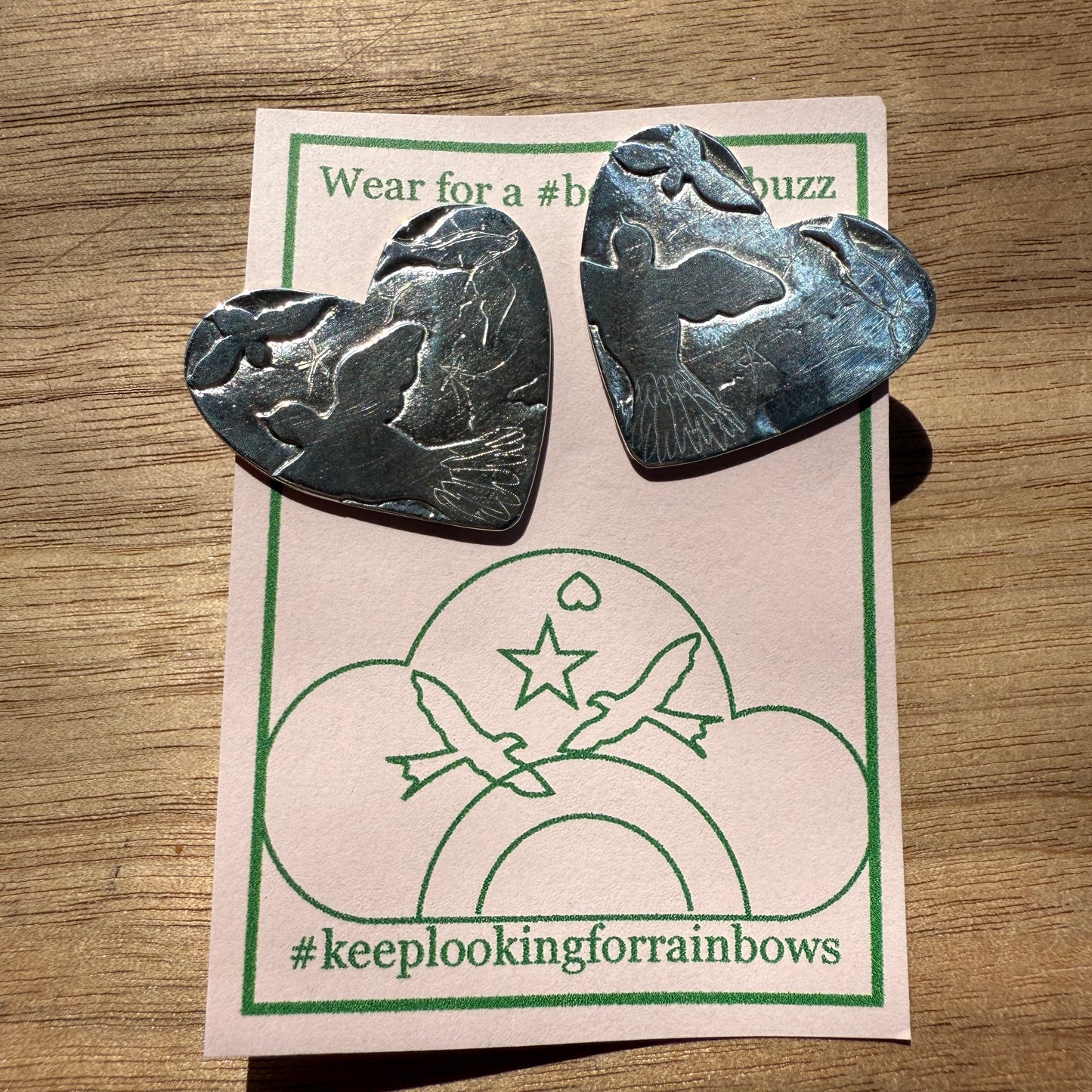 Sterling Doodle Heart Earrings