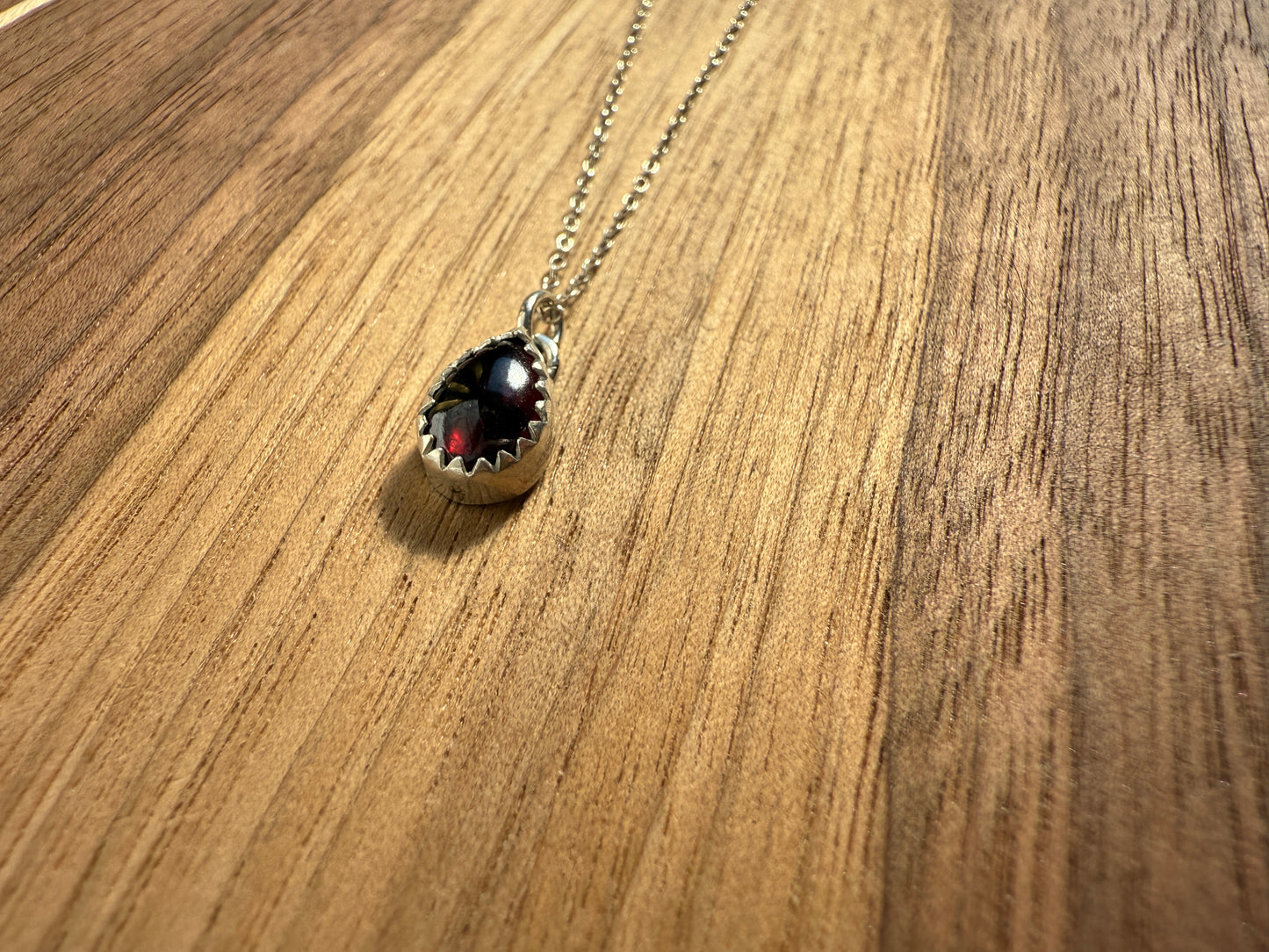 Garnet Droplet Pendant