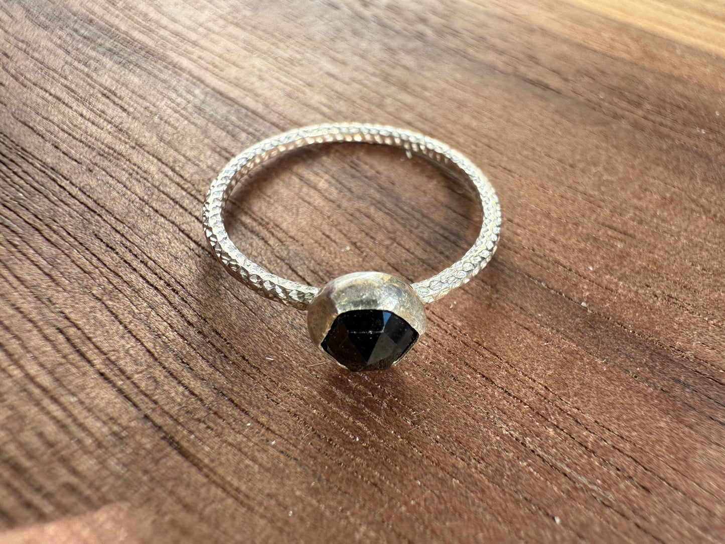Black Spinel Stacker Ring