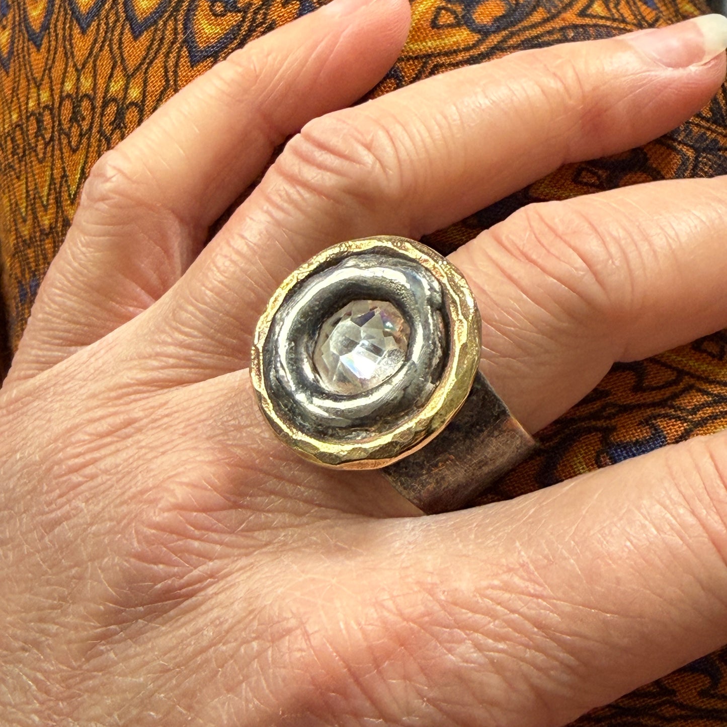 Mixed Metals Swarovski Ring