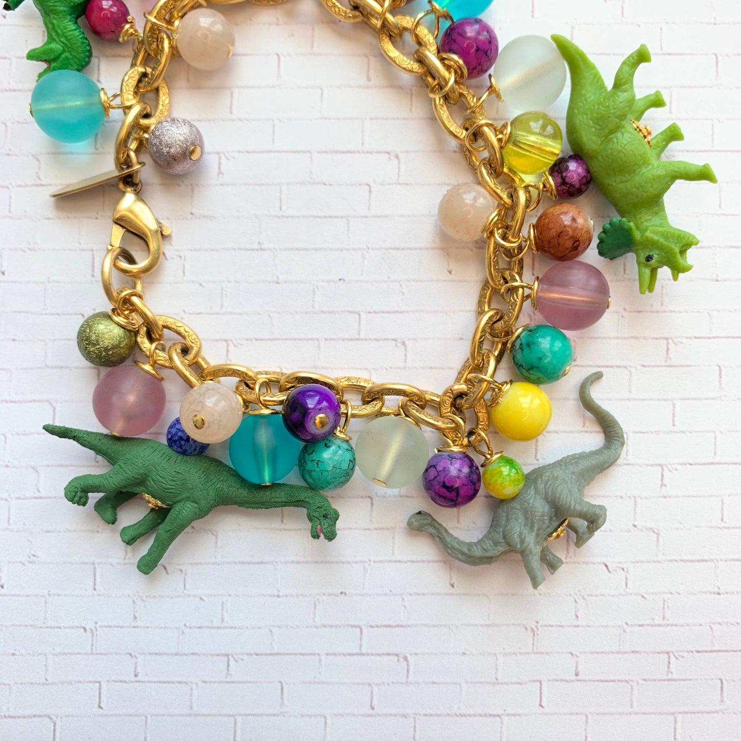 Tiny Dinosaur Charm Bracelet