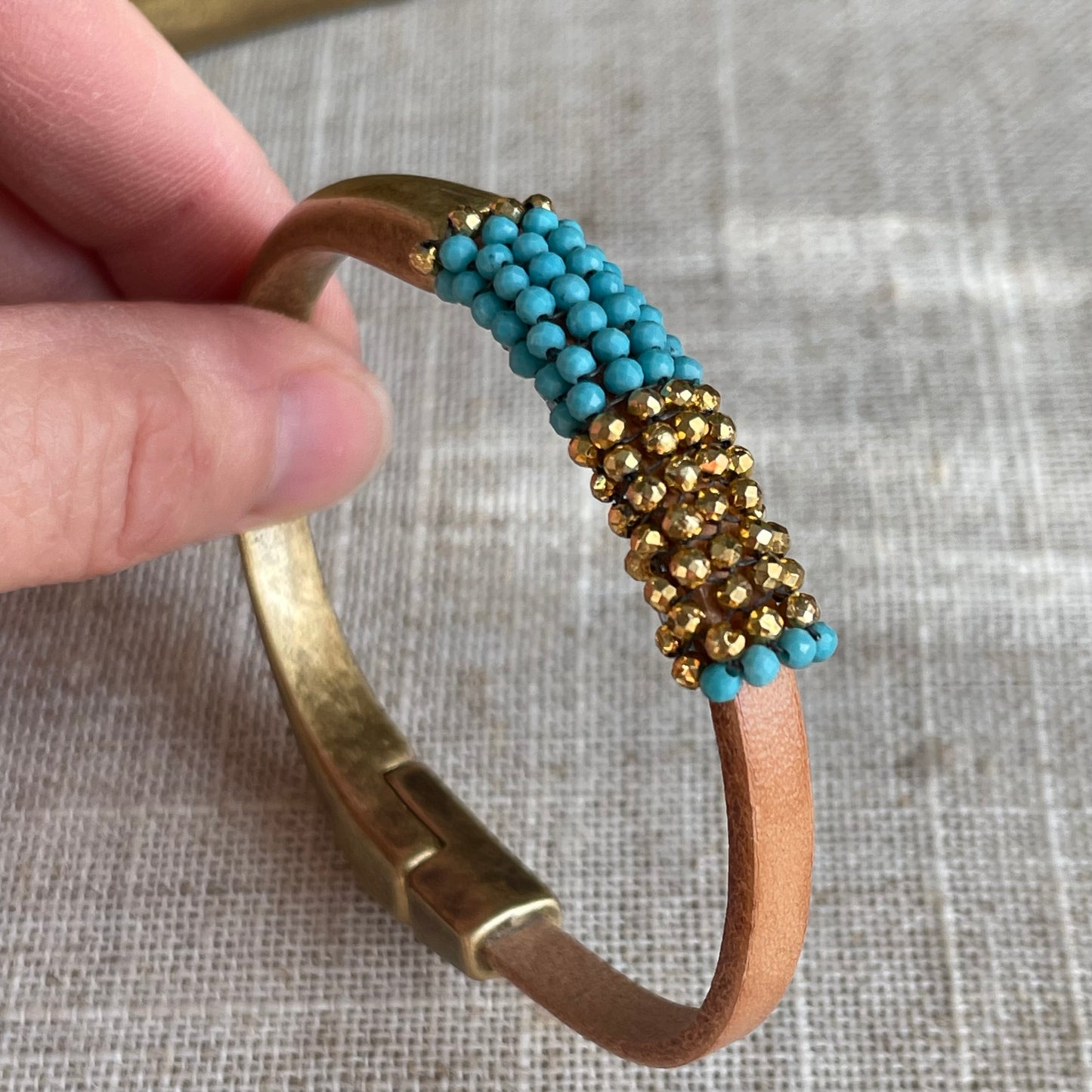 Turquoise and pyrite bracelet