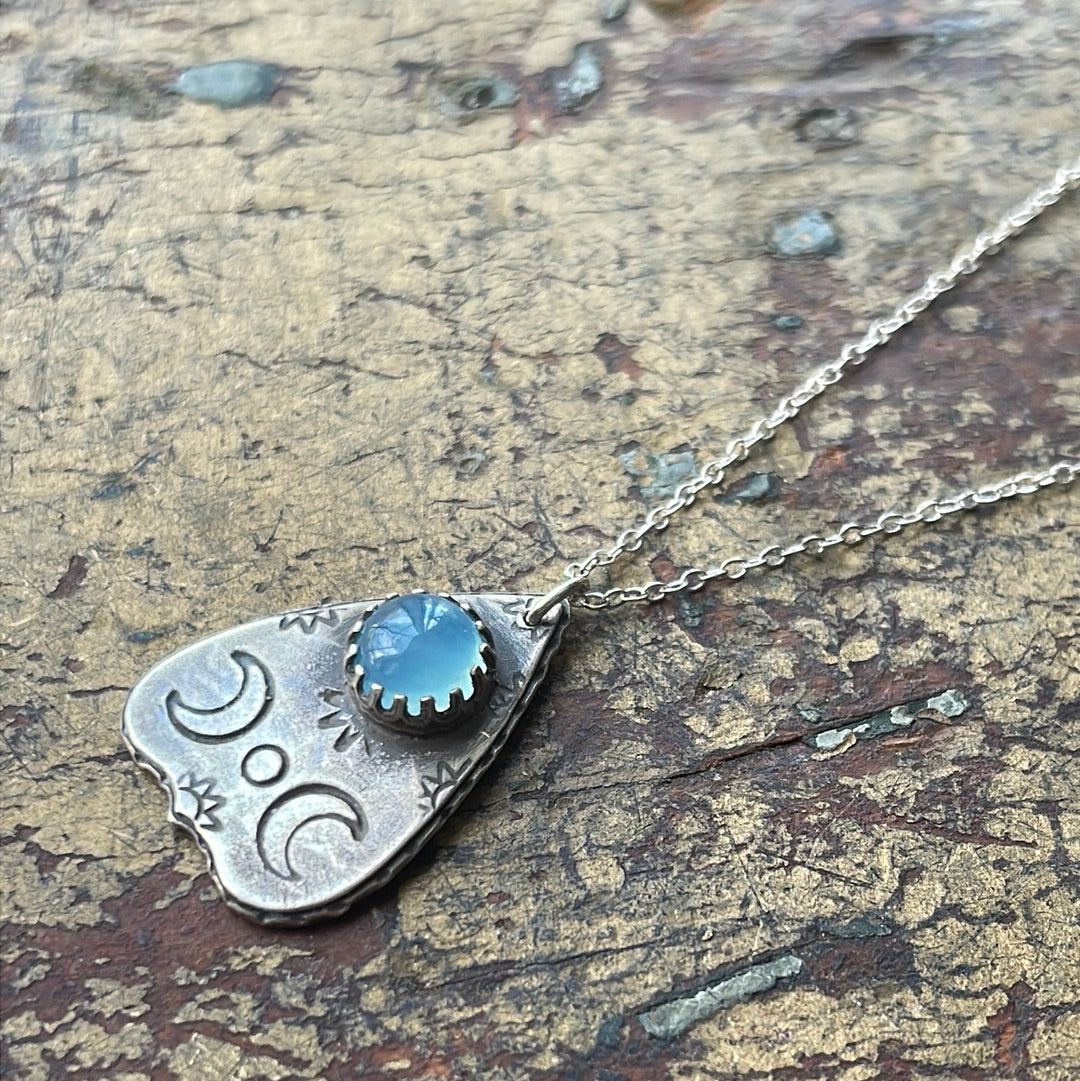 Sterling Planchette Pendant with Gemstone