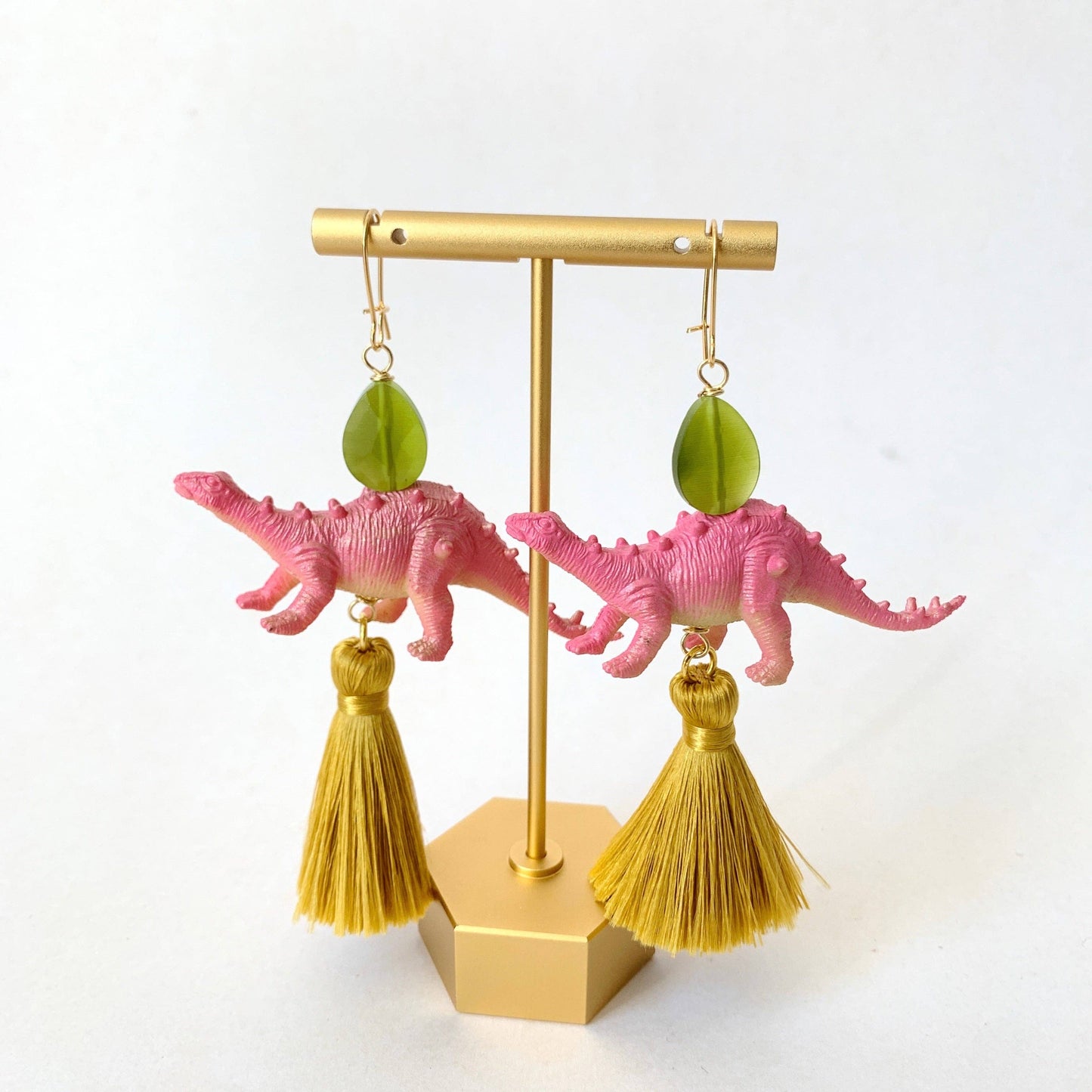 Pink Dinosaur Earrings