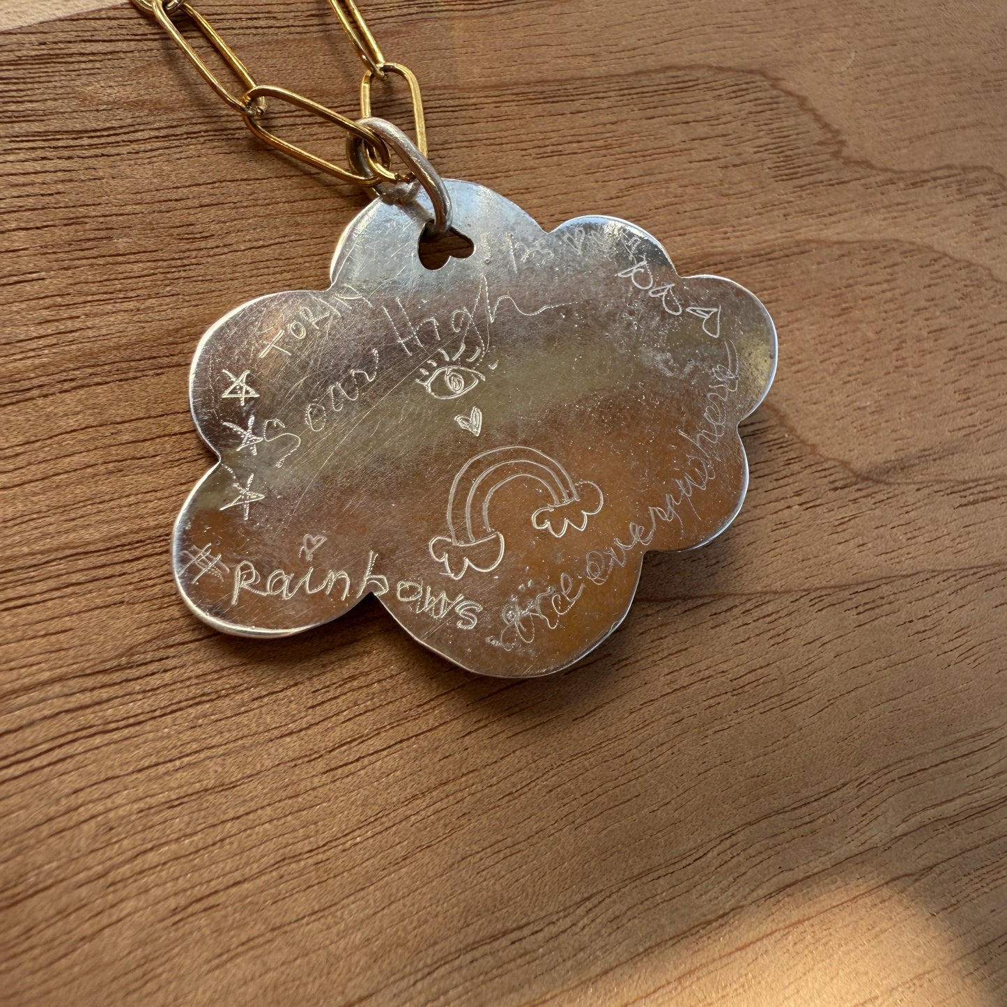 Bird In Rainbow Cloud Necklace