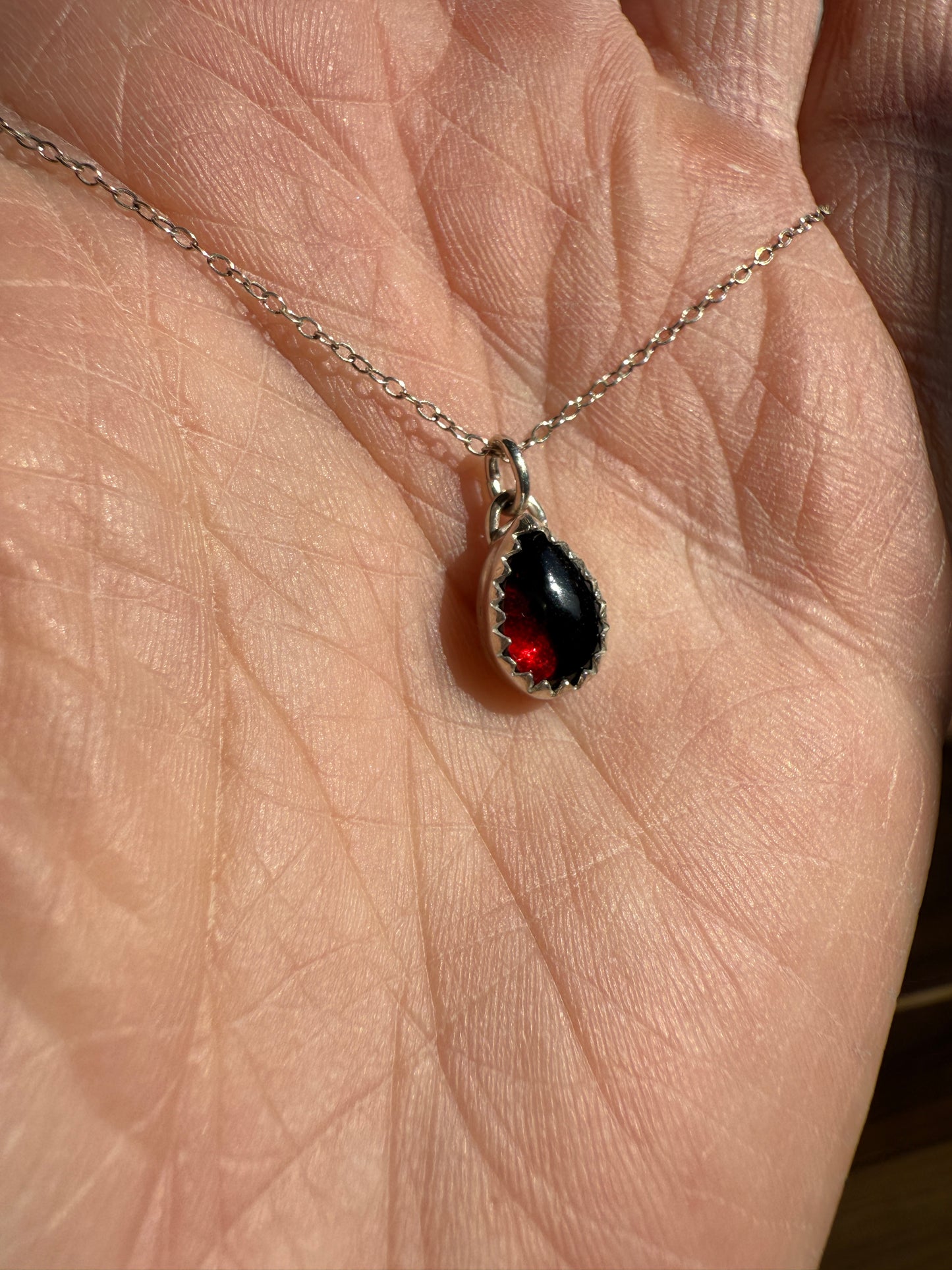 Garnet Droplet Pendant