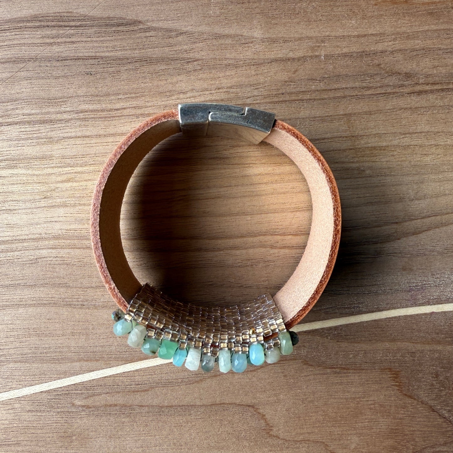 Peruvian Opal w/ Aquamarine Bracelet