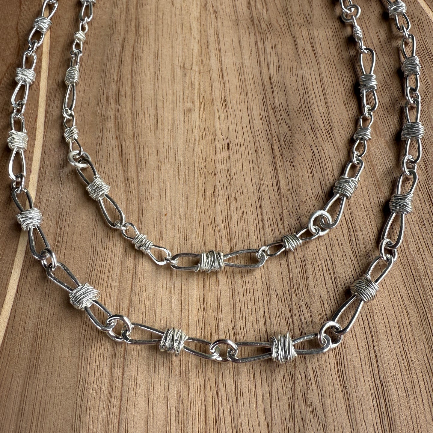 Large Link Barbed Wire Chain Necklace