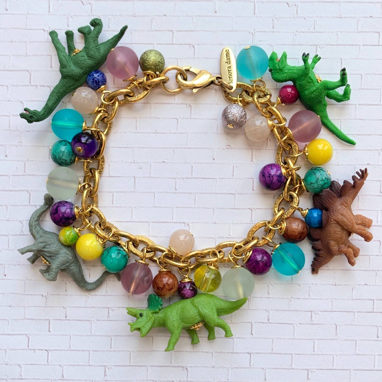 Tiny Dinosaur Charm Bracelet