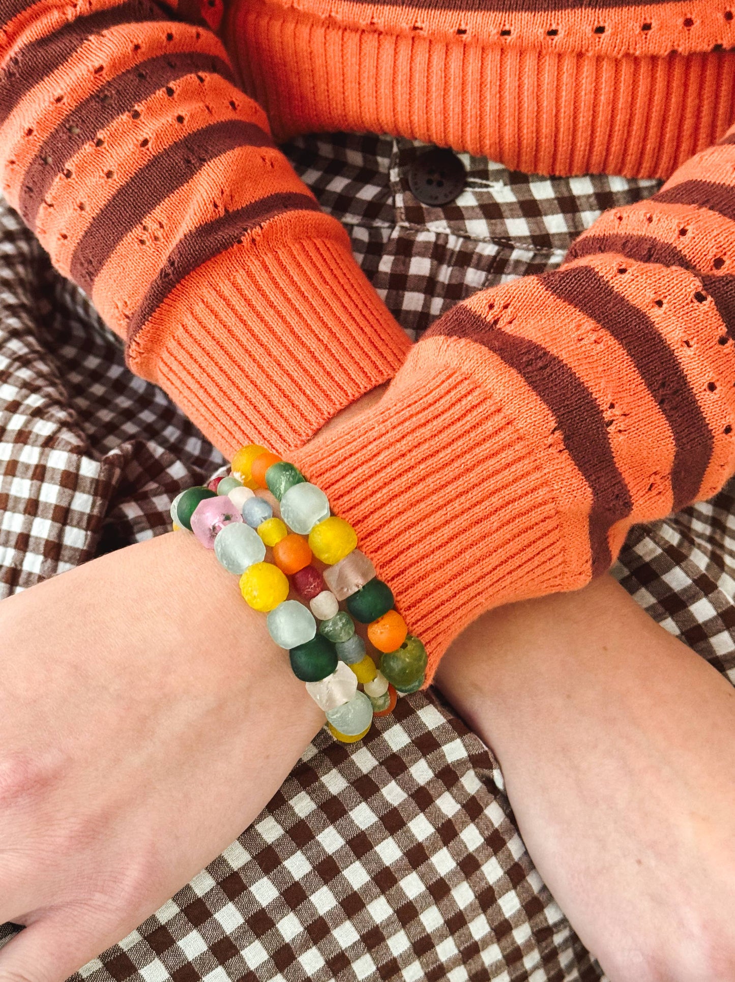 Recycled Glass Bead Bracelet