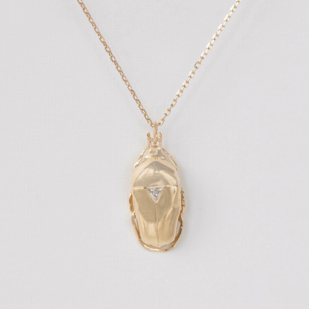 Gold King Scarab Necklace