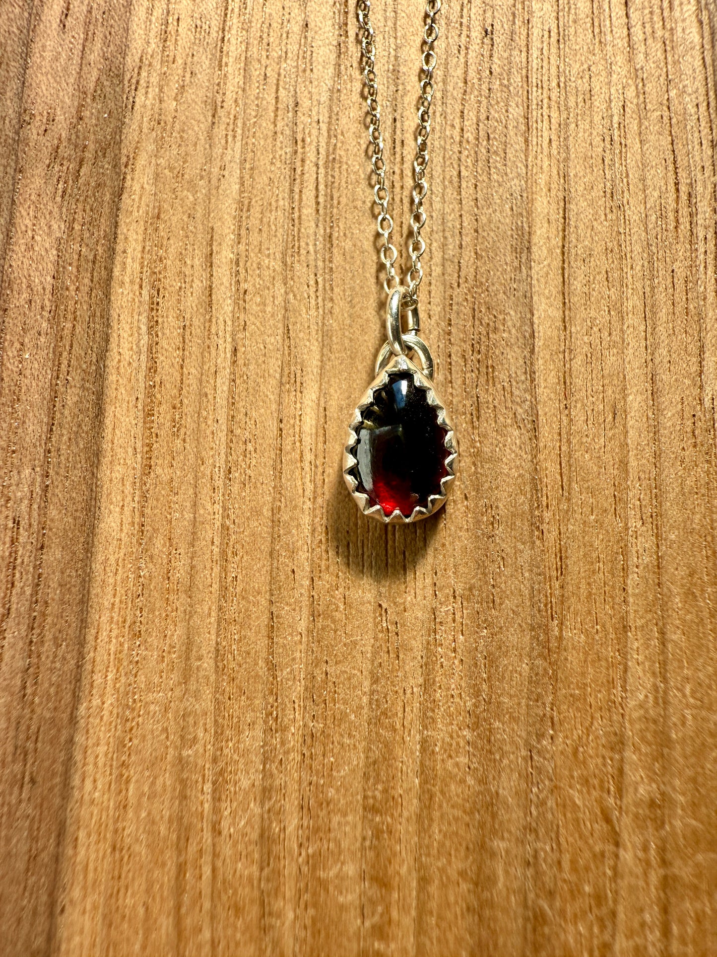 Garnet Droplet Pendant