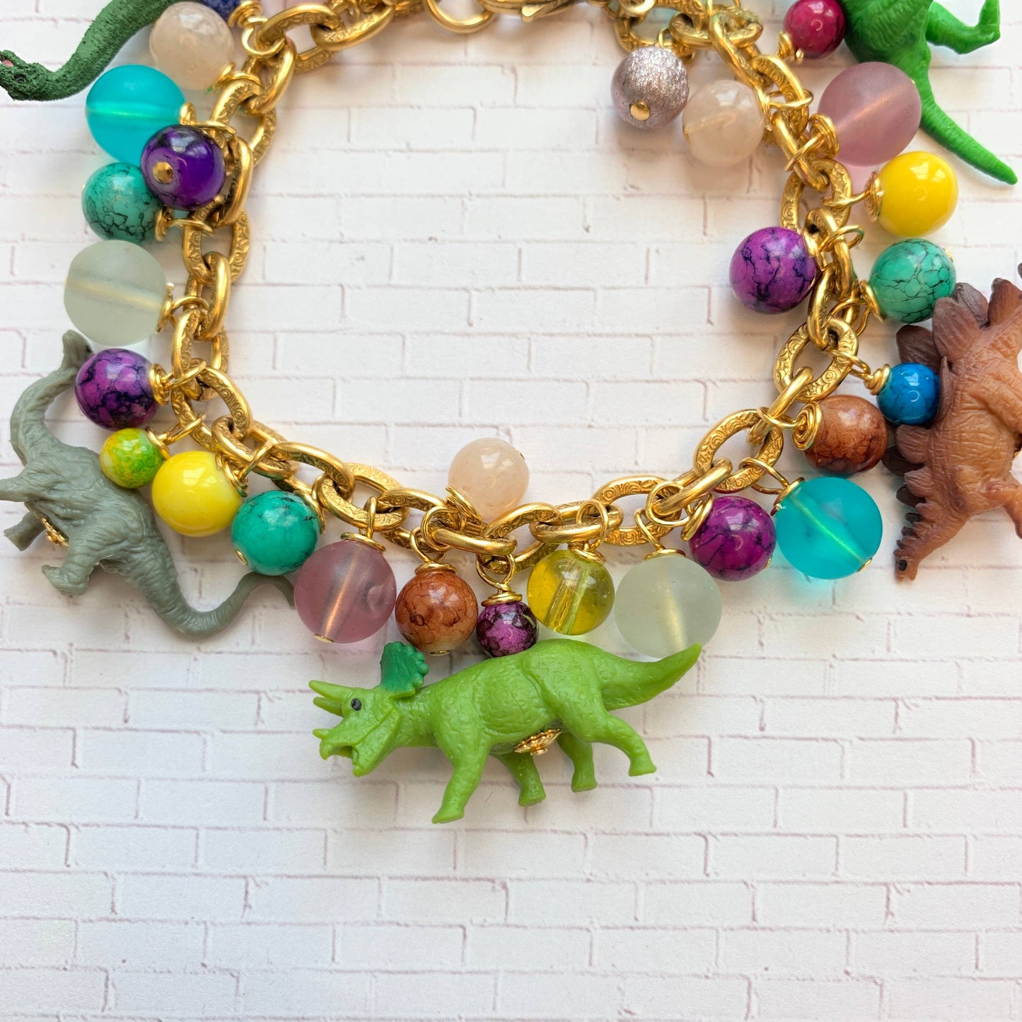 Tiny Dinosaur Charm Bracelet