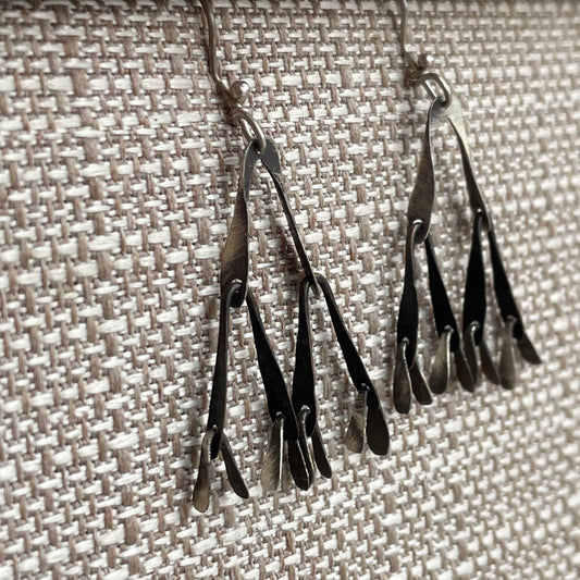 Mixed Metal Pyramid Chandelier Earring