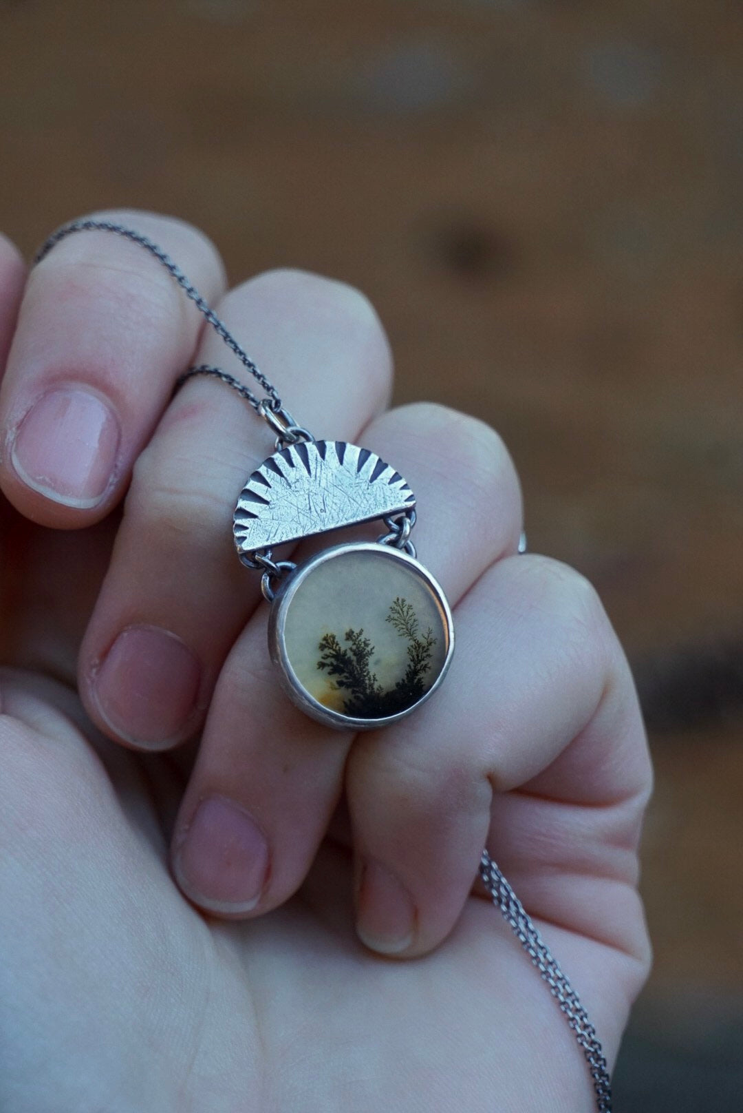 Dendritic Agate Ridge Necklace