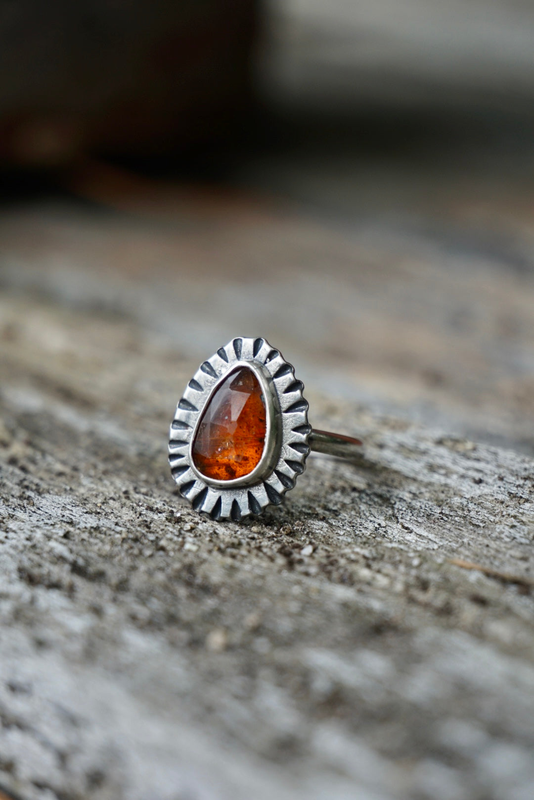 Orange Kynaite Ridge Rings