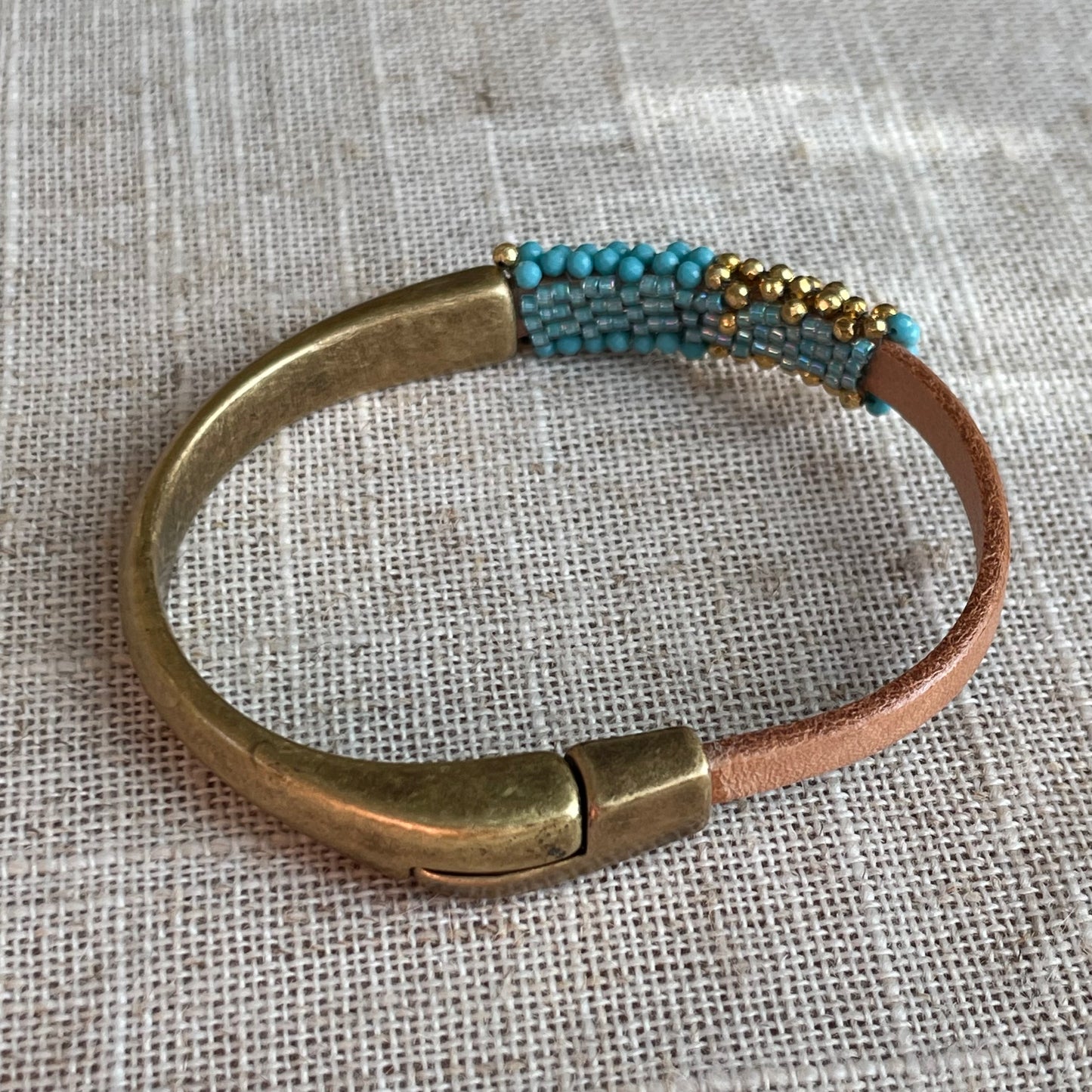 Turquoise and pyrite bracelet