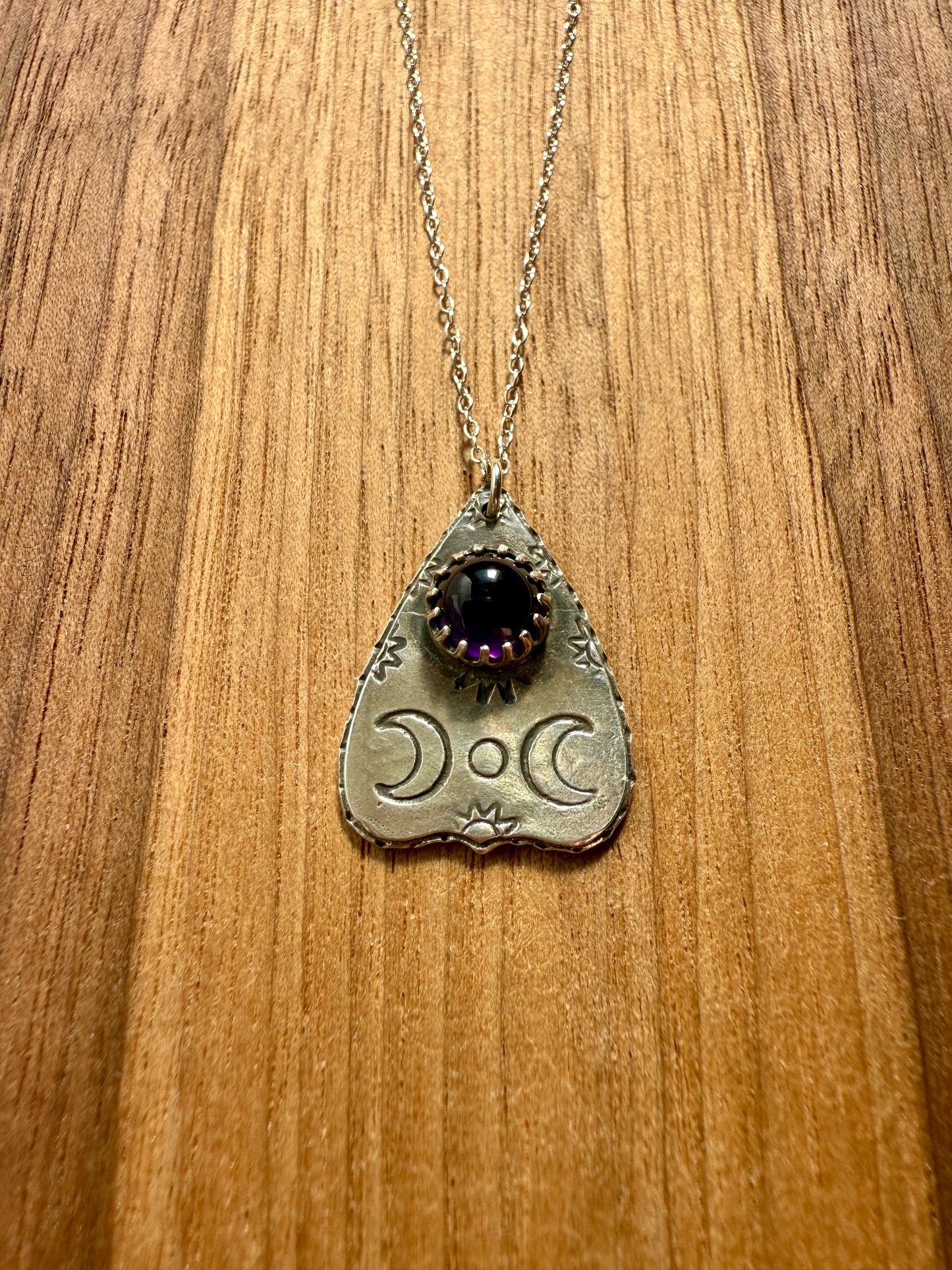 Sterling Planchette Pendant with Gemstone
