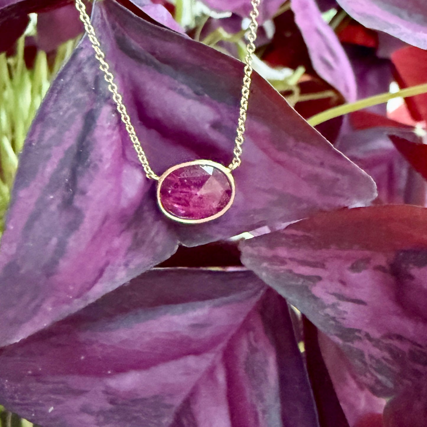 Rosecut Ruby Slice Pendant