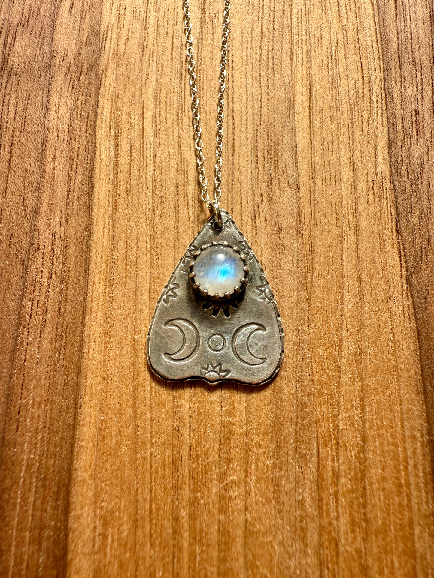 Sterling Planchette Pendant with Gemstone