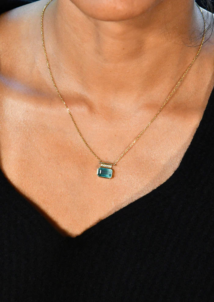 Reverie Necklace in Blue Tourmaline 14K