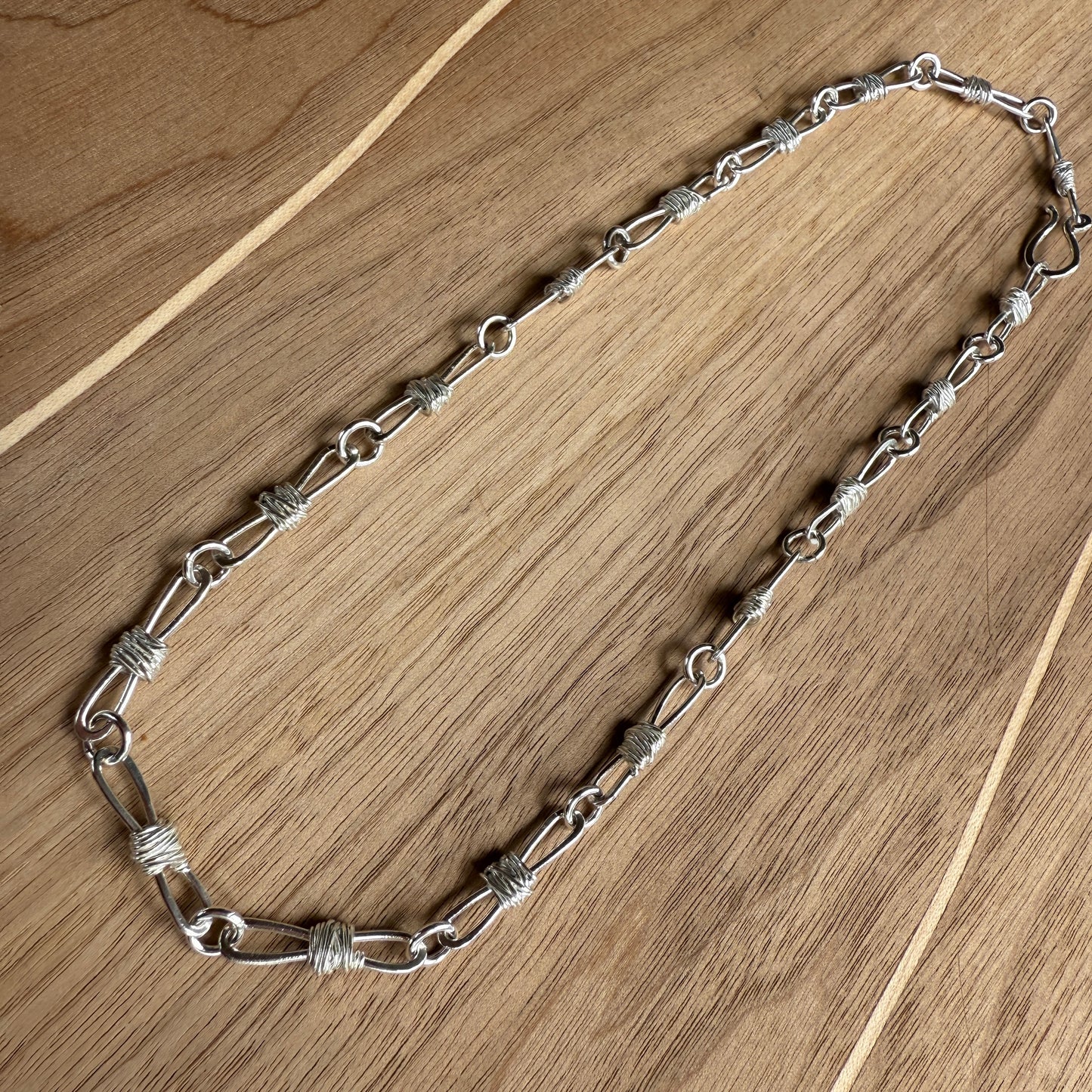 Large Link Barbed Wire Chain Necklace