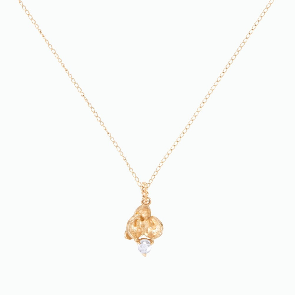 BLOOMSBURY:Orchid and Moonstone Pendant Necklace