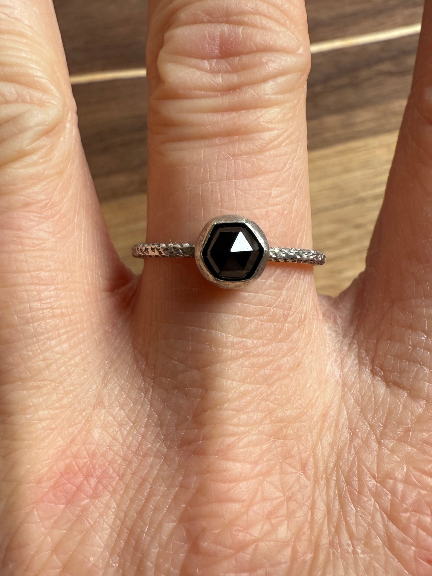 Black Spinel Stacker Ring