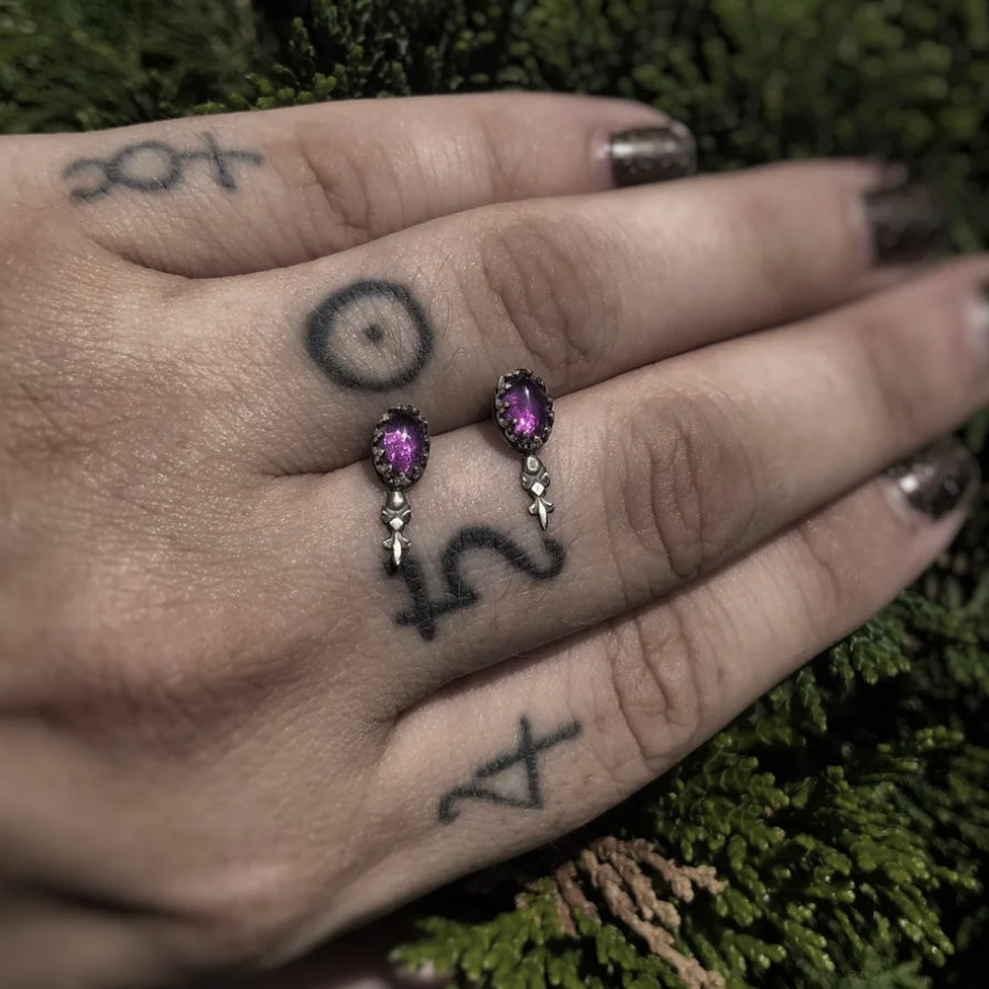 Amethyst Phobia Studs