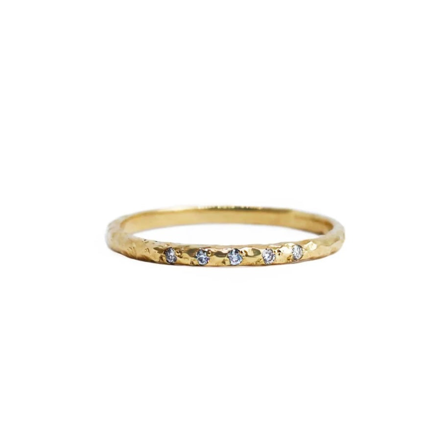 Solid Gold Textured Diamond Band