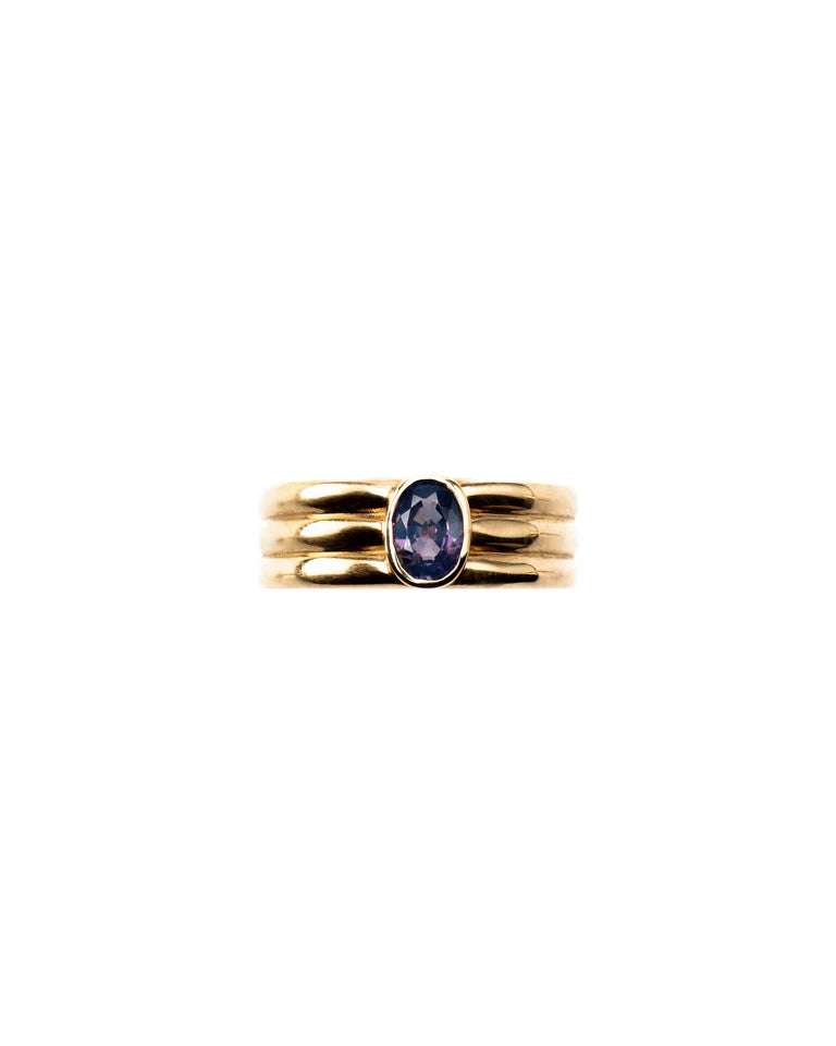 Purple Sapphire Ripple Ring